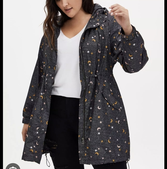 torrid Jackets & Blazers - Torrid Black Star and Moon Rain Coat